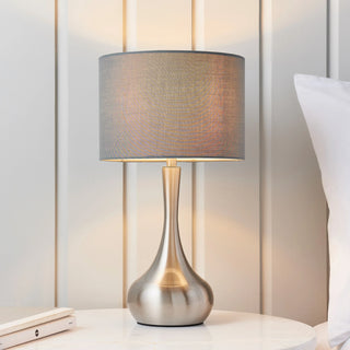 Piccadilly Table Lamp Nickel & Dark Grey - KC at HOME