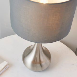 Piccadilly Table Lamp Nickel & Dark Grey - KC at HOME