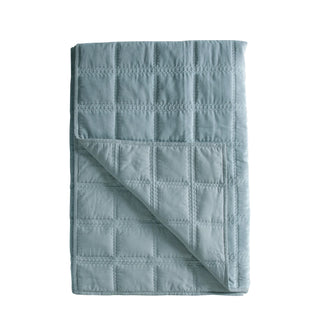 Quilted Cotton Velvet Bedspread Duck Egg - KC at HOME