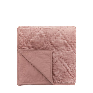 Quilted Cotton Velvet Bedspread Blush - KC at HOME