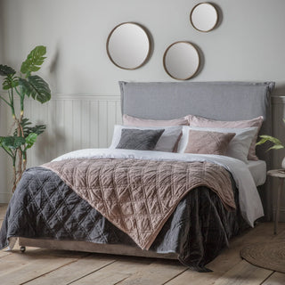 Quilted Cotton Velvet Bedspread Blush - KC at HOME