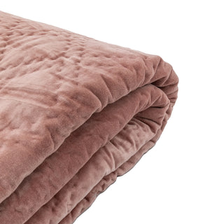 Quilted Cotton Velvet Bedspread Blush - KC at HOME