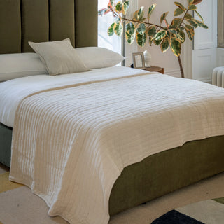 Alcove Gauze Bedspread Taupe - KC at HOME