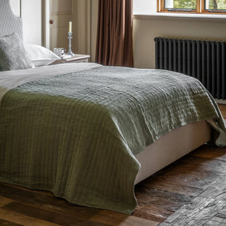 Alcove Gauze Bedspread Sage - KC at HOME