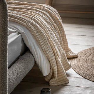 Crinkle Stripe Bedspread Beige - KC at HOME