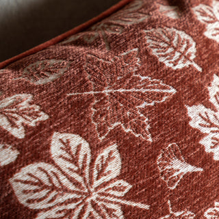 Autumn Leaf Chenille Cushion - Rust