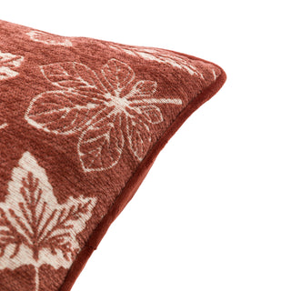 Autumn Leaf Chenille Cushion - Rust
