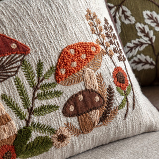 Mushroom Embroidered Cushion