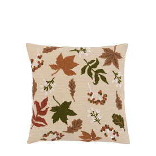 Leaves Embroidered Cushion