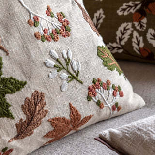 Leaves Embroidered Cushion