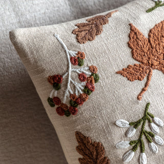 Leaves Embroidered Cushion