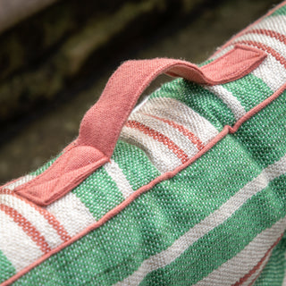 Sina Stripe Woven Floor Cushion Green