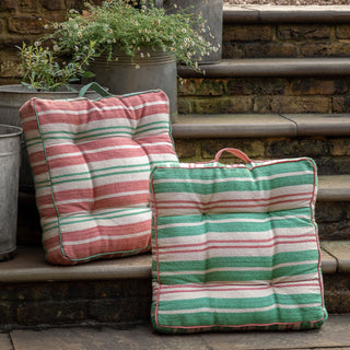 Sina Stripe Woven Floor Cushion Green