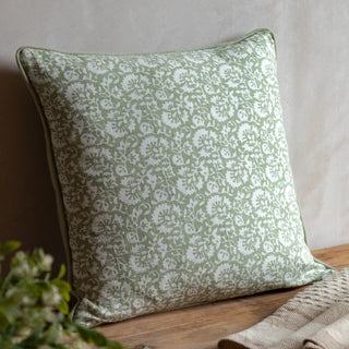 Morley Floral Cushion Sage 450x450mm - KC at HOME