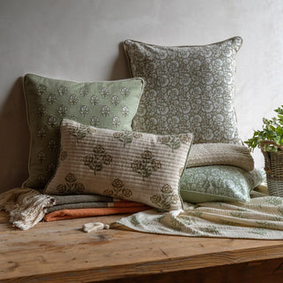 Morley Floral Cushion Sage 450x450mm - KC at HOME