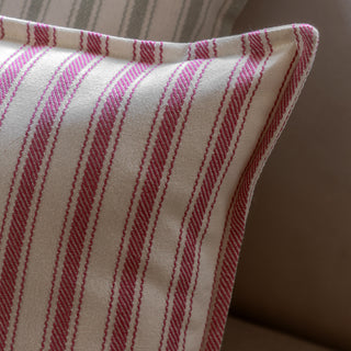Alston Woven Stripe Cushion Cranberry