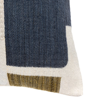 Quinn Jacquard Cushion Ochre & Navy