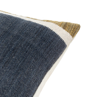 Quinn Jacquard Cushion Ochre & Navy