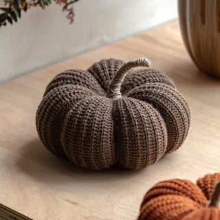 Autumn Knitted Pumpkin - Brown