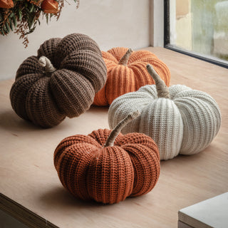 Autumn Knitted Pumpkin - Brown
