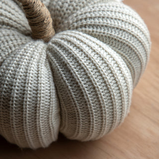 Autumn Knitted Pumpkin - Cream