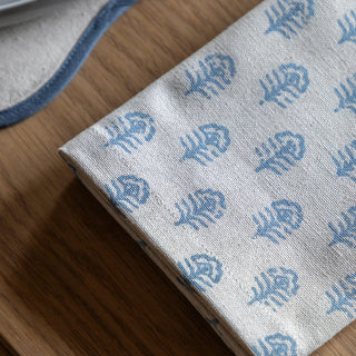 Fleur Floral Stamp Napkins Blue (4 pack) - KC at HOME