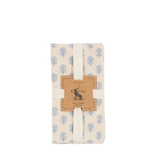Fleur Floral Stamp Napkins Blue (4 pack) - KC at HOME