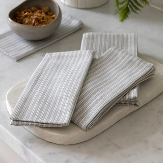 Woven Striped Napkin Grey (4 pack) - KC at HOME