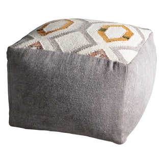 Mendez Pouffe Ochre/Grey - KC at HOME