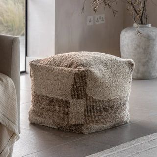 Herning Tonal Pouffe Natural - KC at HOME