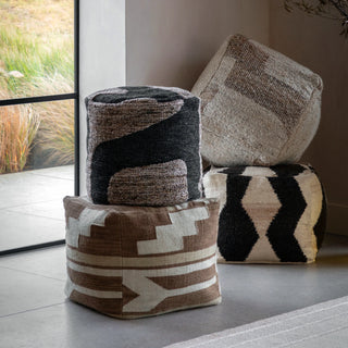 Herning Tonal Pouffe Natural - KC at HOME