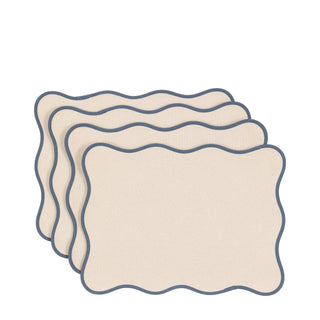Scallop Edge Placemats Blue 4pk - KC at HOME