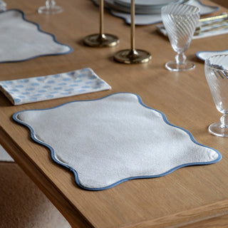 Scallop Edge Placemats Blue 4pk - KC at HOME