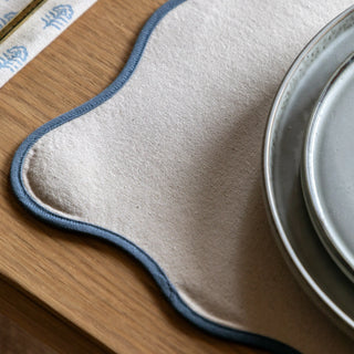 Scallop Edge Placemats Blue 4pk - KC at HOME