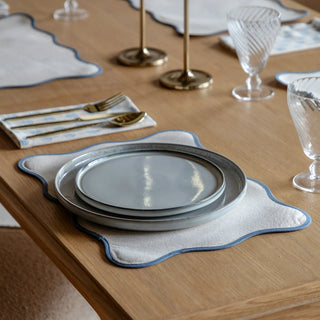 Scallop Edge Placemats Blue 4pk - KC at HOME