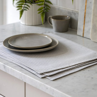 Woven Striped Placemat Grey (4pk) - KC at HOME