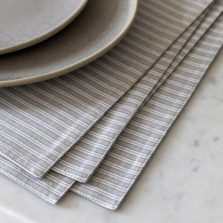 Woven Striped Placemat Grey (4pk) - KC at HOME