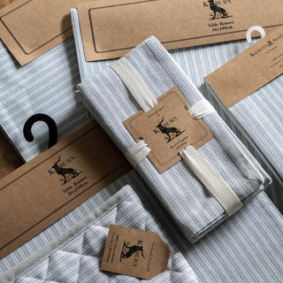 Woven Striped Placemat Grey (4pk) - KC at HOME