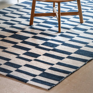 Kingston Jacquard Rug Blue Medium - KC at HOME