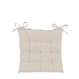 Fairford Woven Stripe Seatpad Cream - KC at HOME