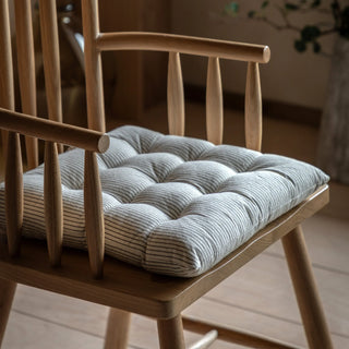 Fairford Woven Stripe Seatpad Cream - KC at HOME
