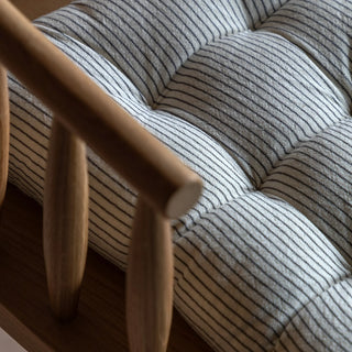 Fairford Woven Stripe Seatpad Cream - KC at HOME