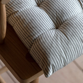 Fairford Woven Stripe Seatpad Cream - KC at HOME