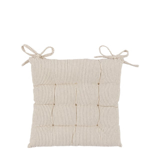 Fairford Woven Stripe Seatpad Cream - KC at HOME