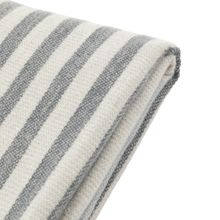 Lille Jacquard Stripe Throw Blue and Natural