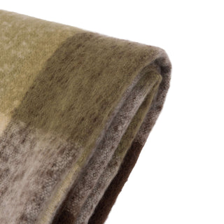 Check Faux Mohair Throw - Olive