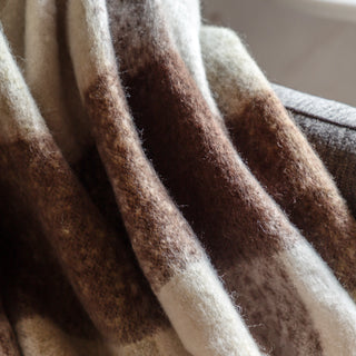 Check Faux Mohair Throw - Olive