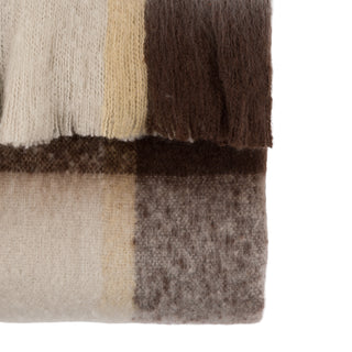 Check Faux Mohair Throw - Olive