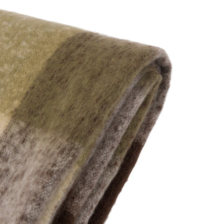 Check Faux Mohair Throw - Olive