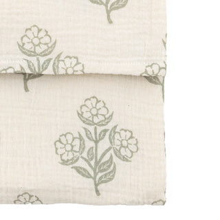 Hepple Gauze Floral Throw Sage